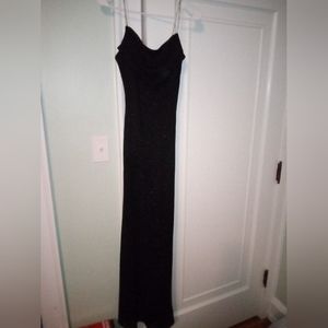 Betsey & Adam Dress , Black cocktail with sparkles and beaded rhinestone straps